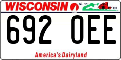 WI license plate 692OEE