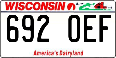 WI license plate 692OEF
