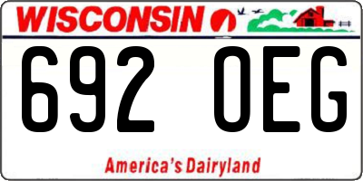 WI license plate 692OEG