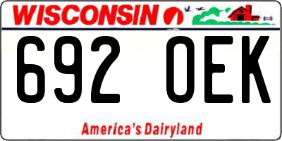 WI license plate 692OEK