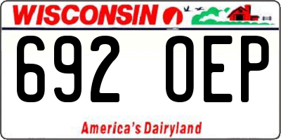 WI license plate 692OEP