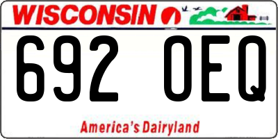 WI license plate 692OEQ