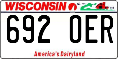 WI license plate 692OER