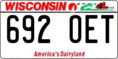 WI license plate 692OET