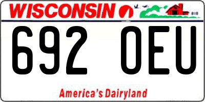 WI license plate 692OEU