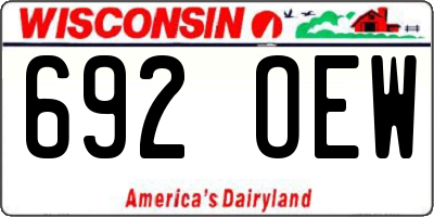 WI license plate 692OEW