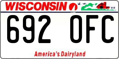 WI license plate 692OFC