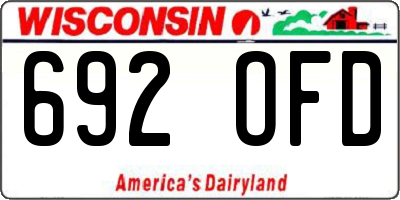 WI license plate 692OFD
