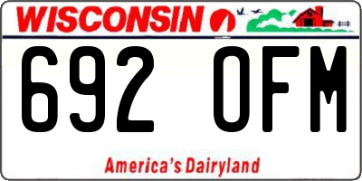 WI license plate 692OFM