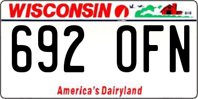 WI license plate 692OFN