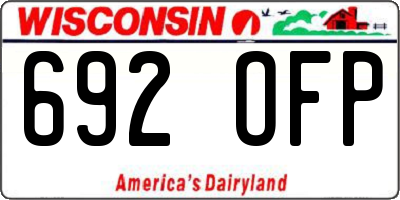 WI license plate 692OFP