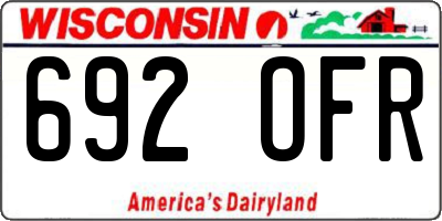WI license plate 692OFR