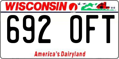 WI license plate 692OFT