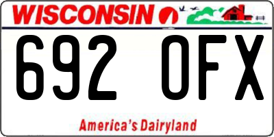 WI license plate 692OFX