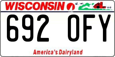 WI license plate 692OFY