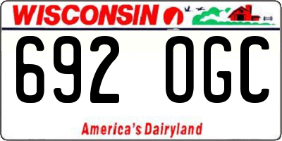 WI license plate 692OGC