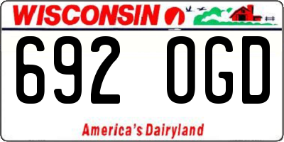 WI license plate 692OGD