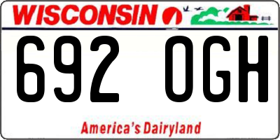 WI license plate 692OGH