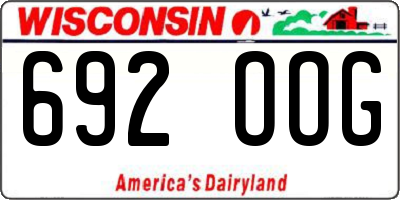 WI license plate 692OOG
