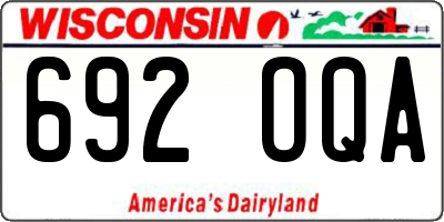 WI license plate 692OQA