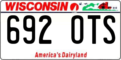 WI license plate 692OTS