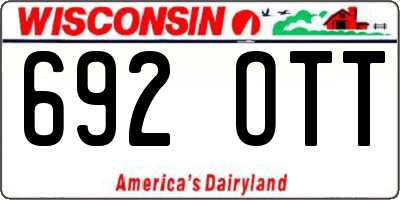WI license plate 692OTT