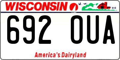 WI license plate 692OUA