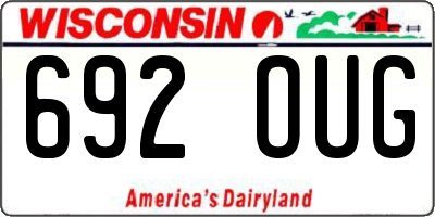 WI license plate 692OUG