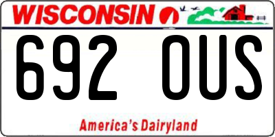 WI license plate 692OUS