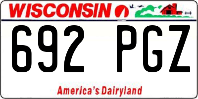 WI license plate 692PGZ
