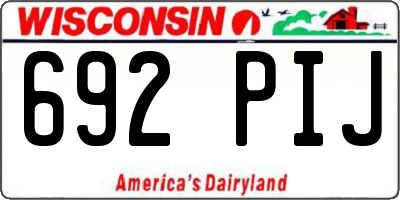 WI license plate 692PIJ