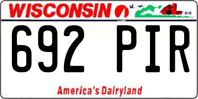 WI license plate 692PIR