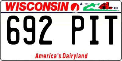 WI license plate 692PIT