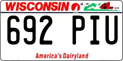 WI license plate 692PIU