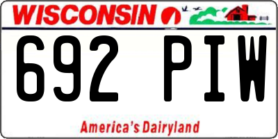 WI license plate 692PIW