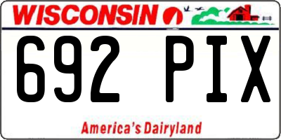 WI license plate 692PIX