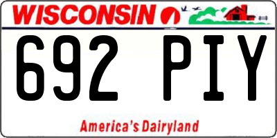 WI license plate 692PIY