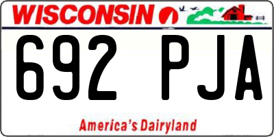 WI license plate 692PJA
