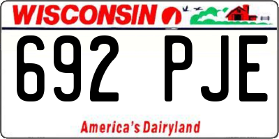 WI license plate 692PJE