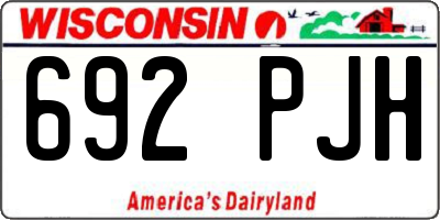 WI license plate 692PJH