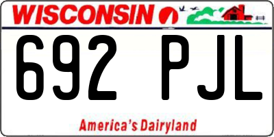 WI license plate 692PJL