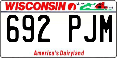 WI license plate 692PJM