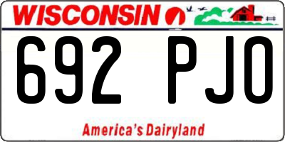 WI license plate 692PJO