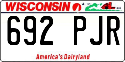WI license plate 692PJR