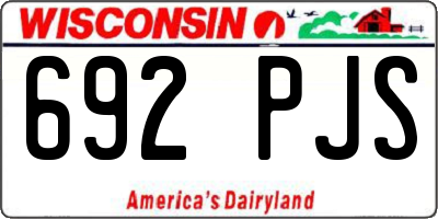 WI license plate 692PJS