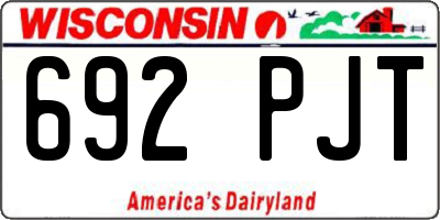 WI license plate 692PJT