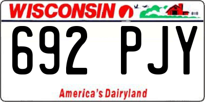 WI license plate 692PJY