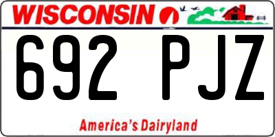 WI license plate 692PJZ