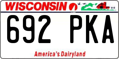 WI license plate 692PKA