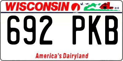 WI license plate 692PKB